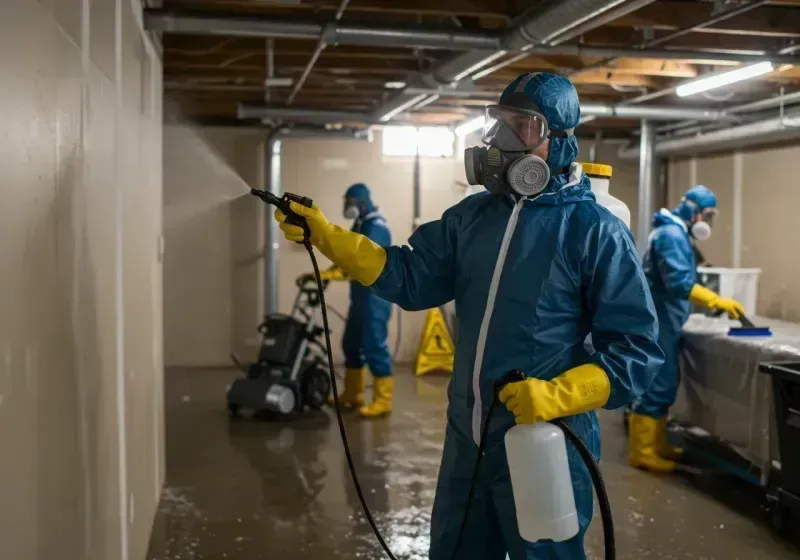 Basement Sanitization and Antimicrobial Treatment process in Dallesport, WA